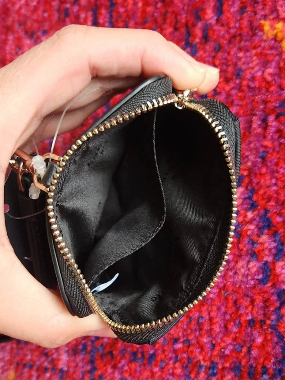 NWT Black Kate Spade Carter Nylon Card Case Lanyard